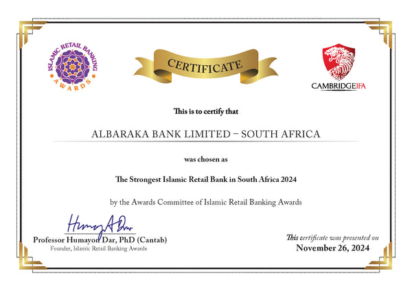 Al Baraka Bank South Africa wins IRBA award